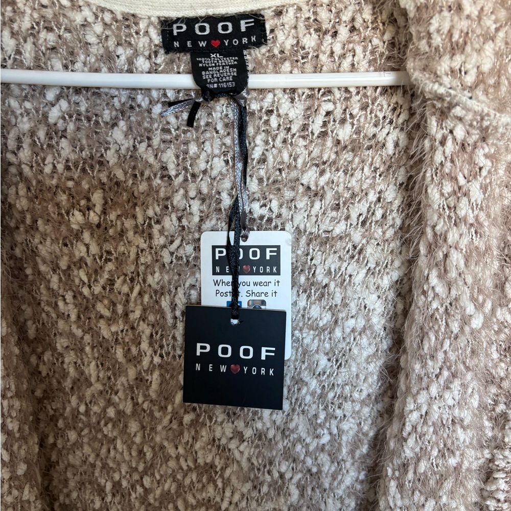 Poof! Women's Textured Tan Cardigan - Picture 3 of 3